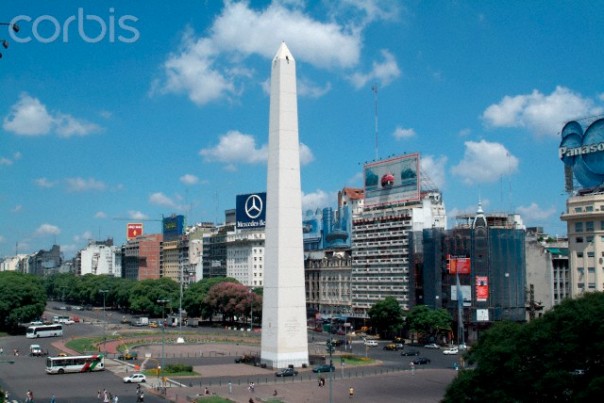 Obelisco (the Obelisk) at the heart of the city, Buenos Aires, Argentina